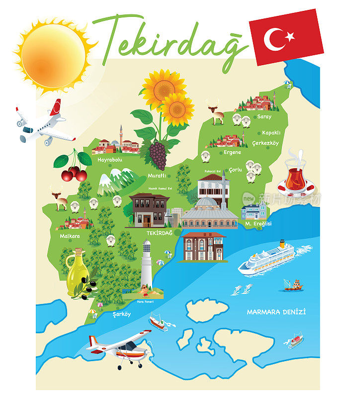 Cartoon Map of Tekirda?